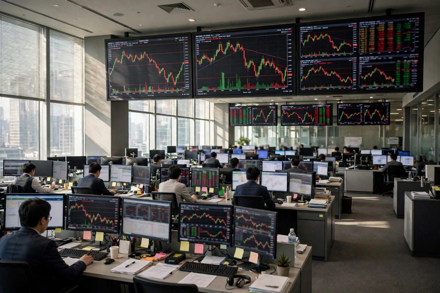 Asian Shares Fall as AI Rout Spreads, Kospi Sinks Below 5,400 and Brent Hits $114