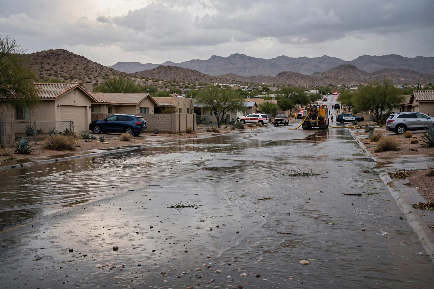 Inundaciones repentinas obligan a evacuar 16 viviendas en el vecindario Enchanted Hills de El Paso