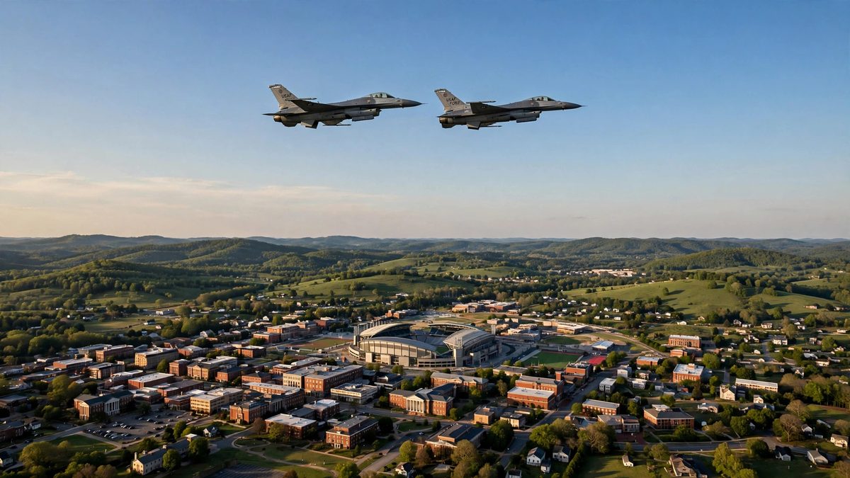 F-16 Jets Intercept Plane Over Clemson During Trump Rally