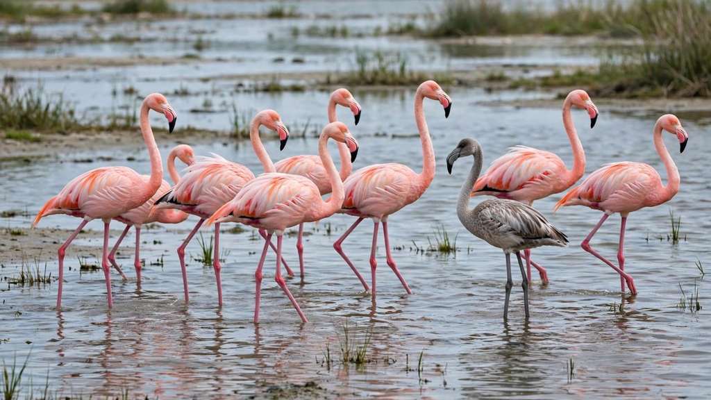 Flamingos Are Born Grey. Their Pink Color Comes From Their Food.