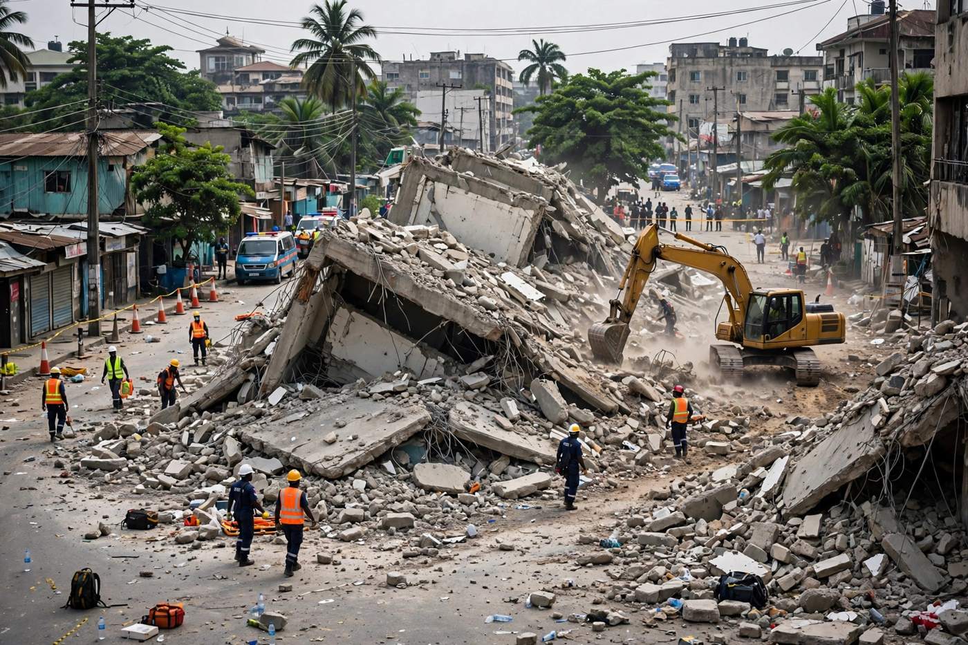 Lagos, Nigeria: Building Under Construction Collapses in Fadeyi, Leaving One Dead and Three Rescued