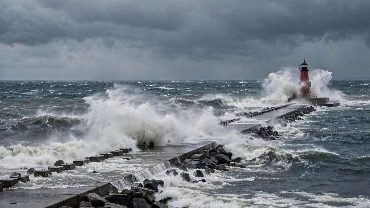 Les vagues du lac Michigan pourraient atteindre 25 pieds avec le coup de vent de vendredi