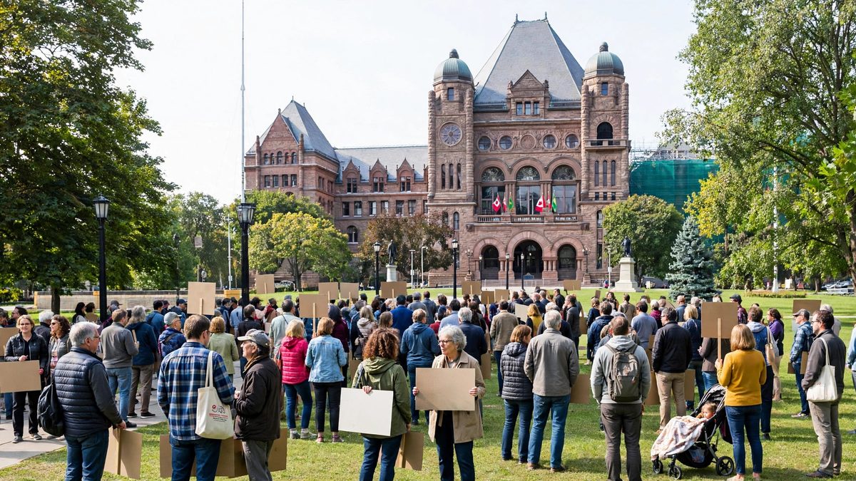 Les travailleurs de l'éducation de l'Ontario manifestent dans cinq villes pour le financement des écoles