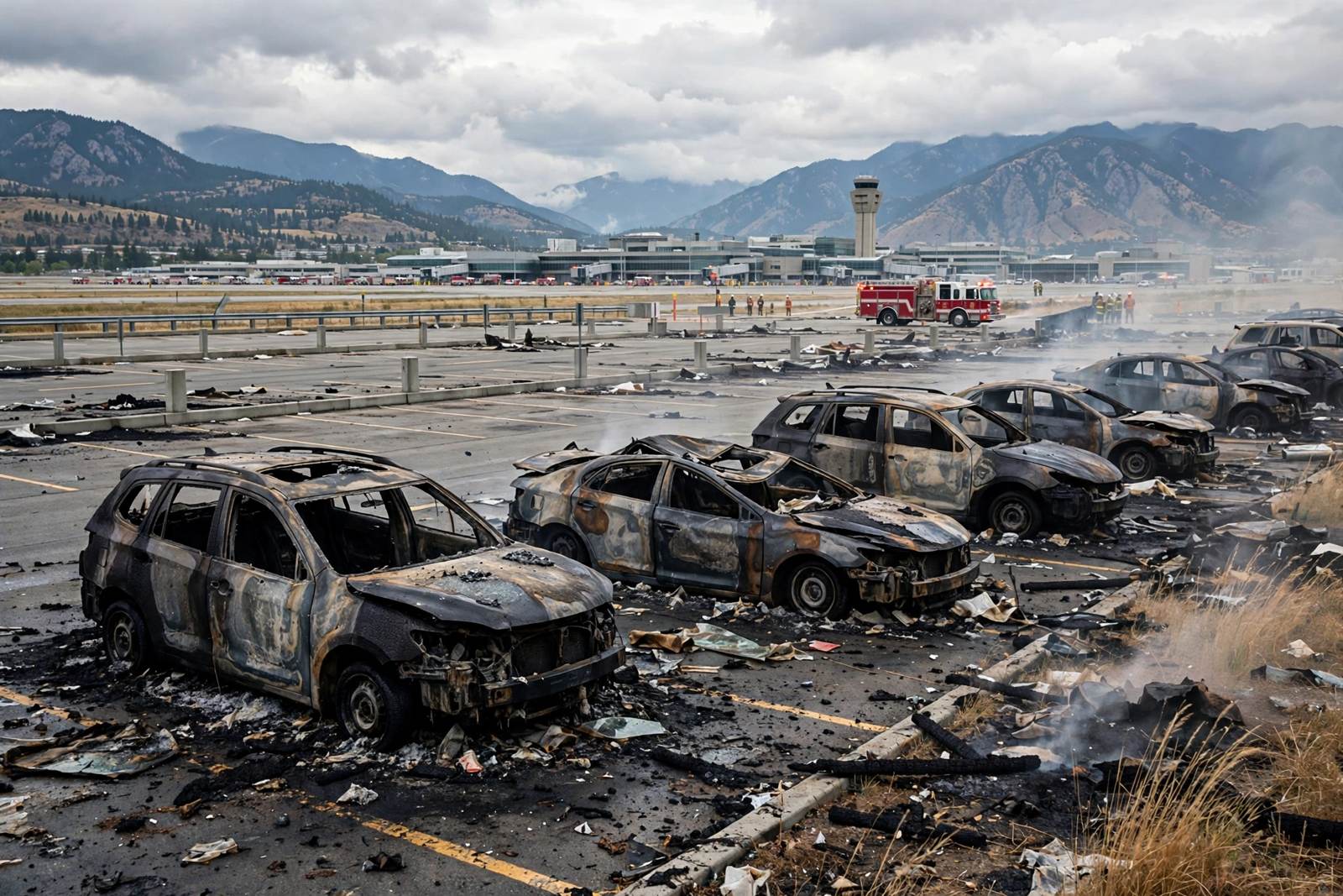 Salt Lake City, Utah : un incendie endommage 12 vehicules dans le parking economique de l'aeroport