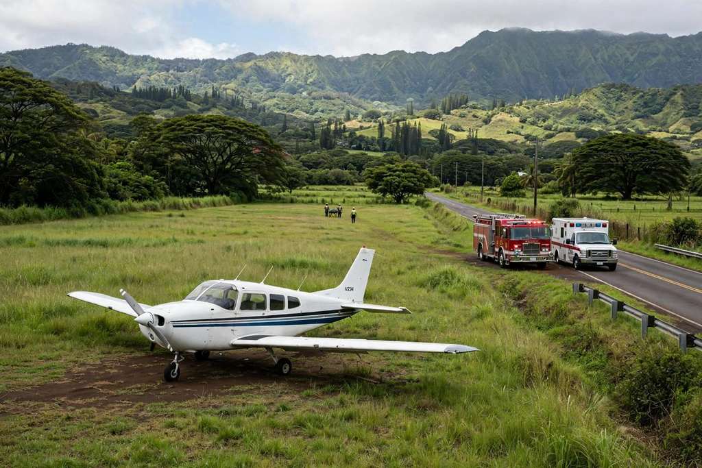 Waimea, Kauai, Hawaii: Five Rescued After Small Plane Makes Emergency Landing, One Person Injured